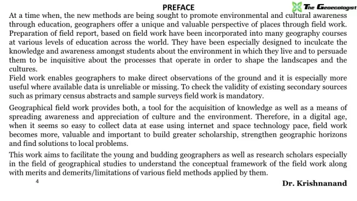 Field Work And Report Writing