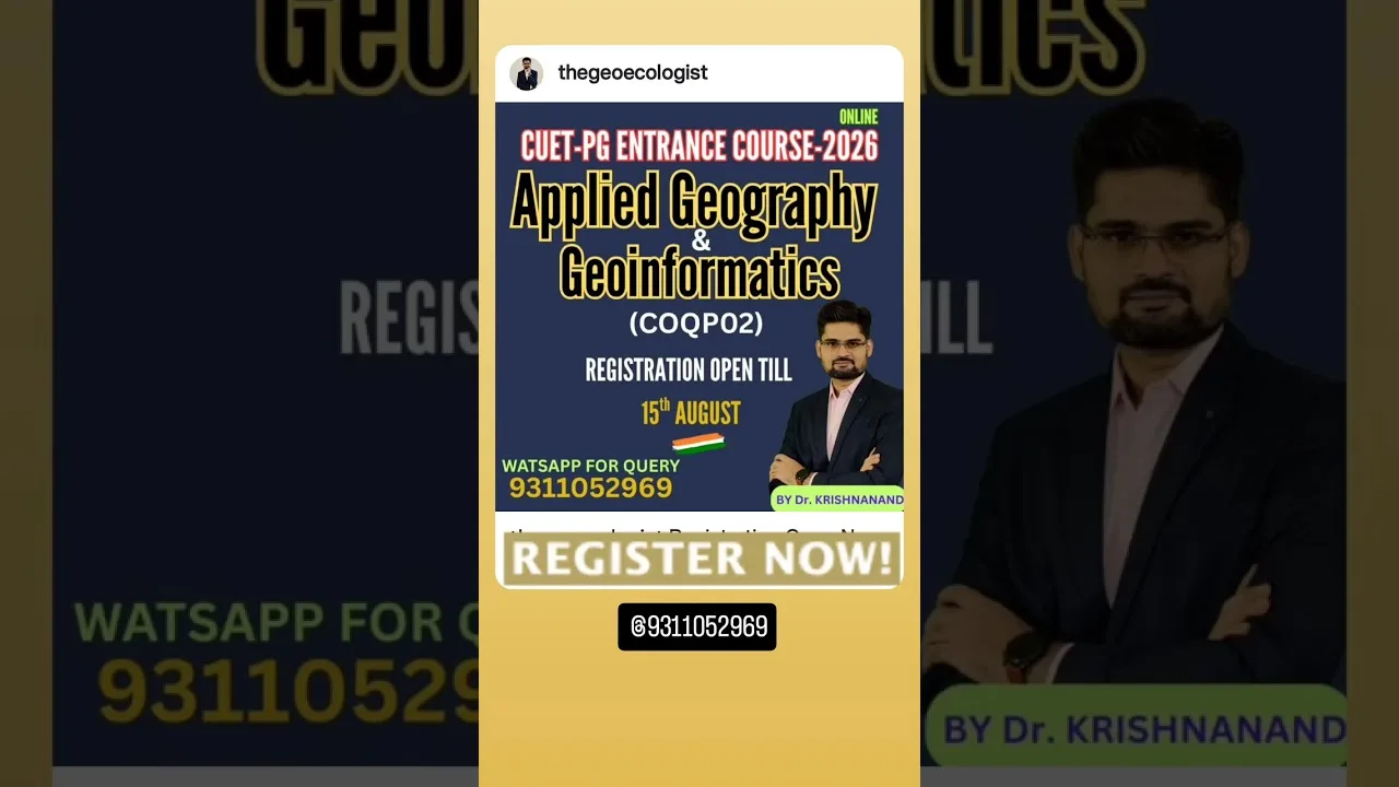 Applied Geography & Geoinformatics Course #cuetpg #thegeoecologist #shorts
