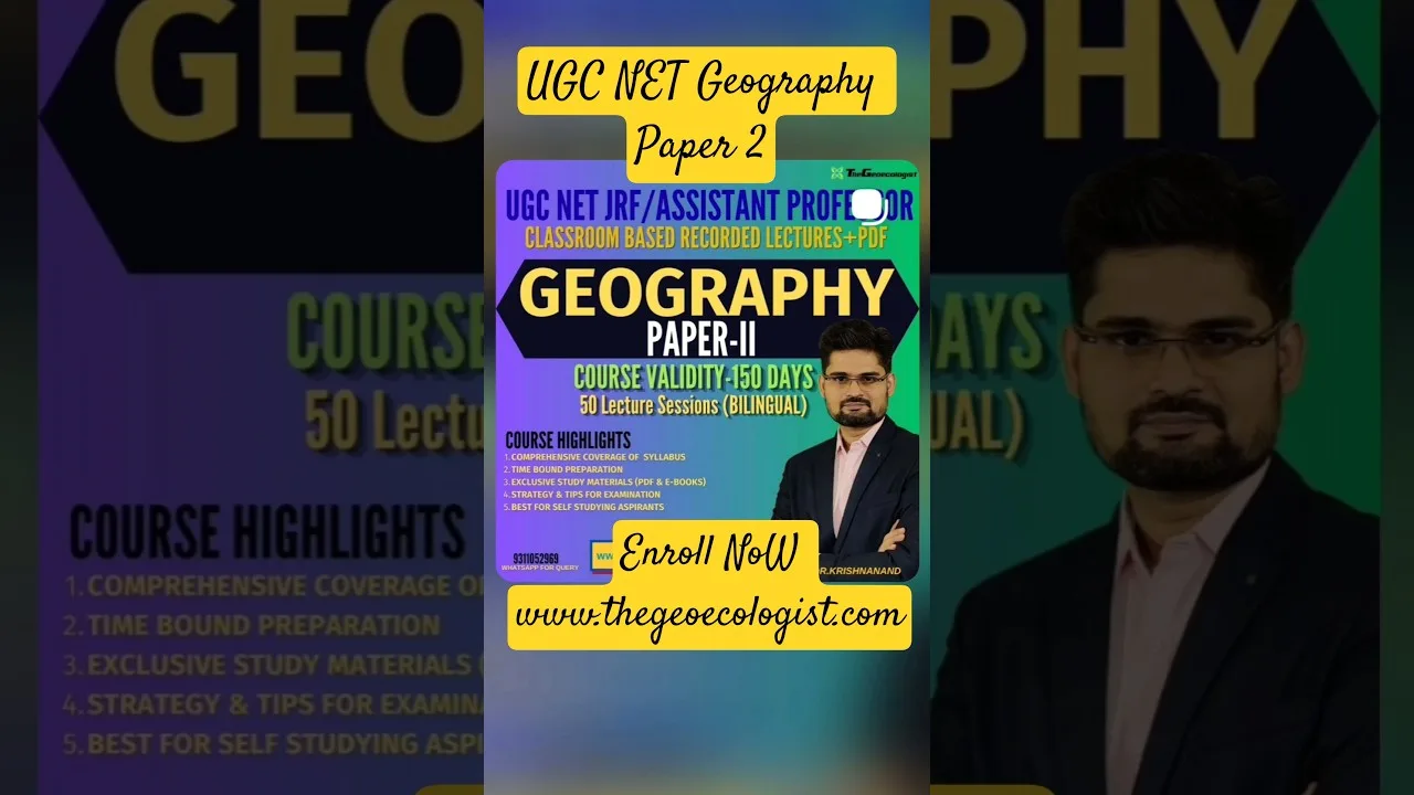 Ugc net geography paper 2 course #thegeoecologist #shorts