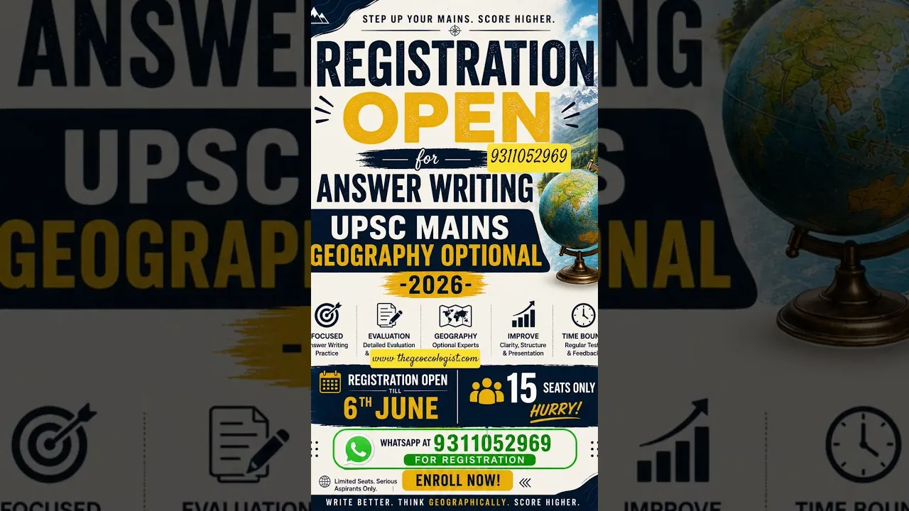 Geography Optional Answer Writing - Registration Open for Mains 2026 #upsc #shorts