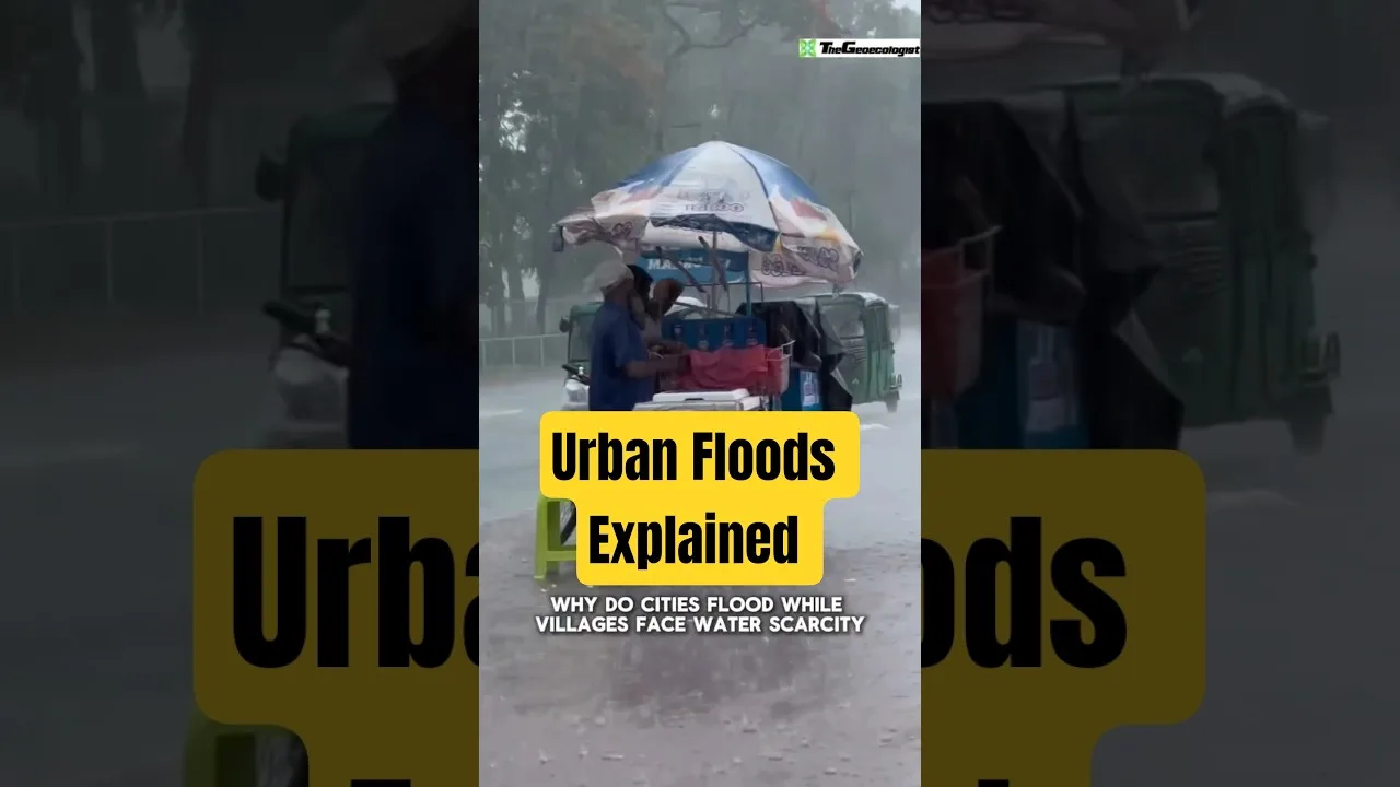 Urban Floods Explained #thegeoecologist #climatechange #urbanflood #shorts