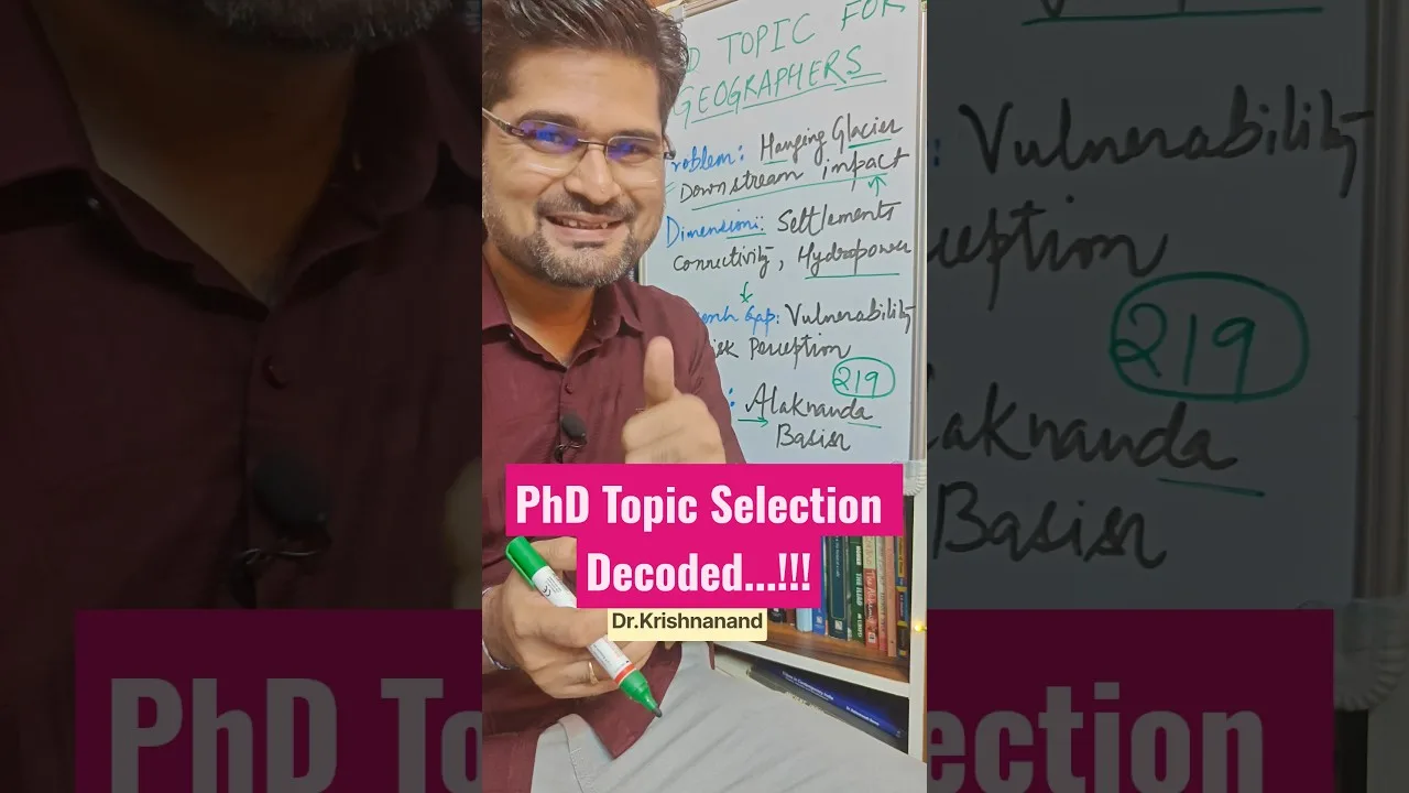 PhD topic selection: How to Choose a Research-Worthy Geography PhD Idea